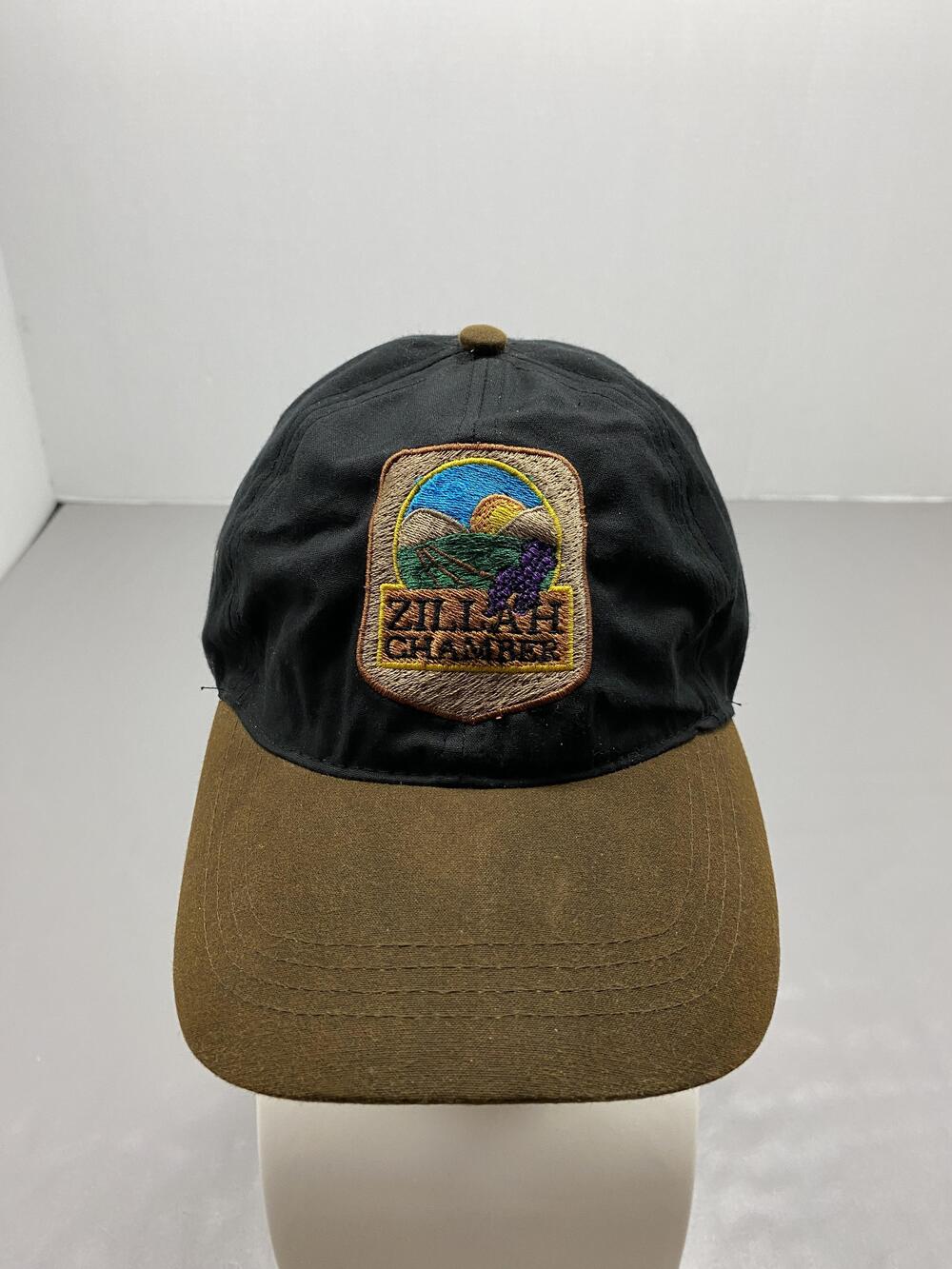 Zillah Chambers Hat Cap Strap Back One Size Black Twill Cotton Baseball Cap Mens